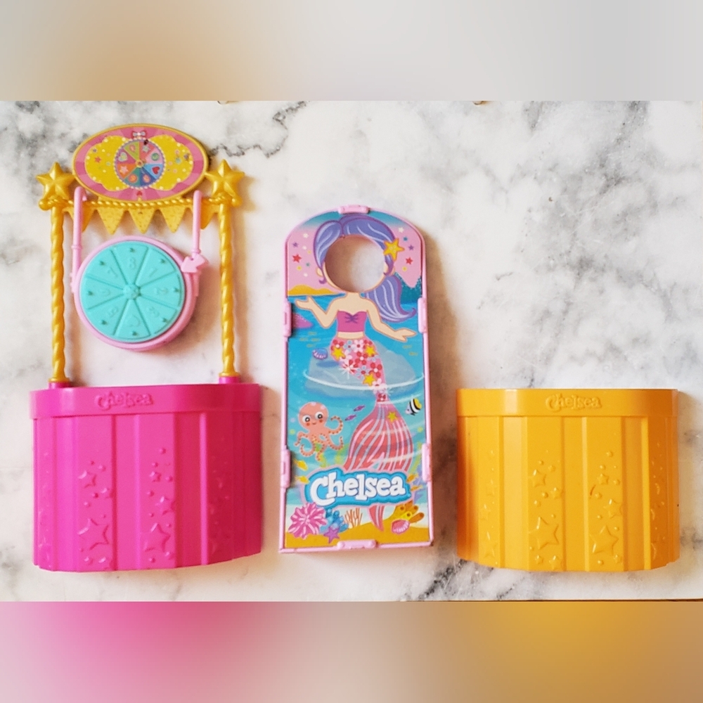 Barbie Club Chelsea Doll Carnival Replacement Lot Wheel Cardboard Cutout counter
